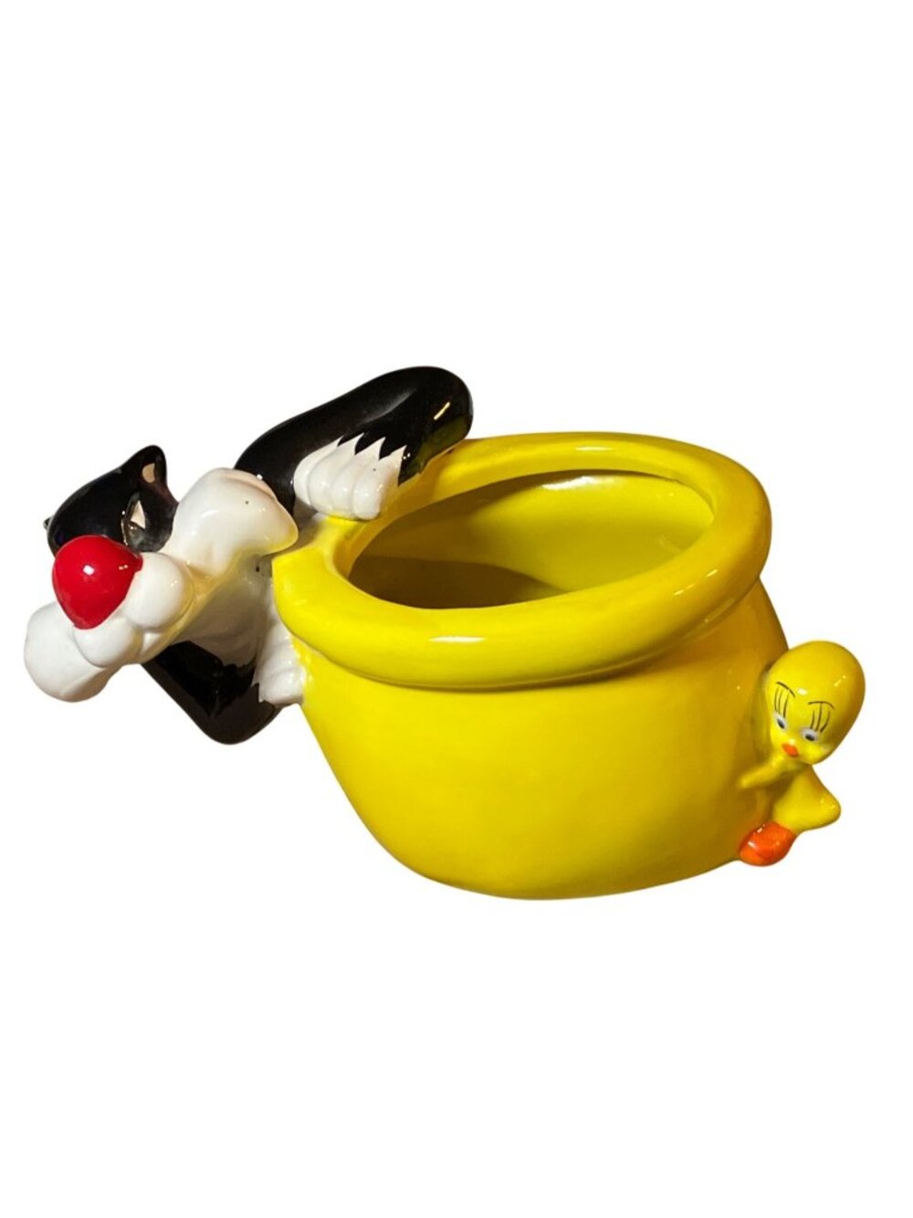 Sylvester and Tweety Bird Ceramic Flower Planter Pot Trinket Holder Warner Bros.